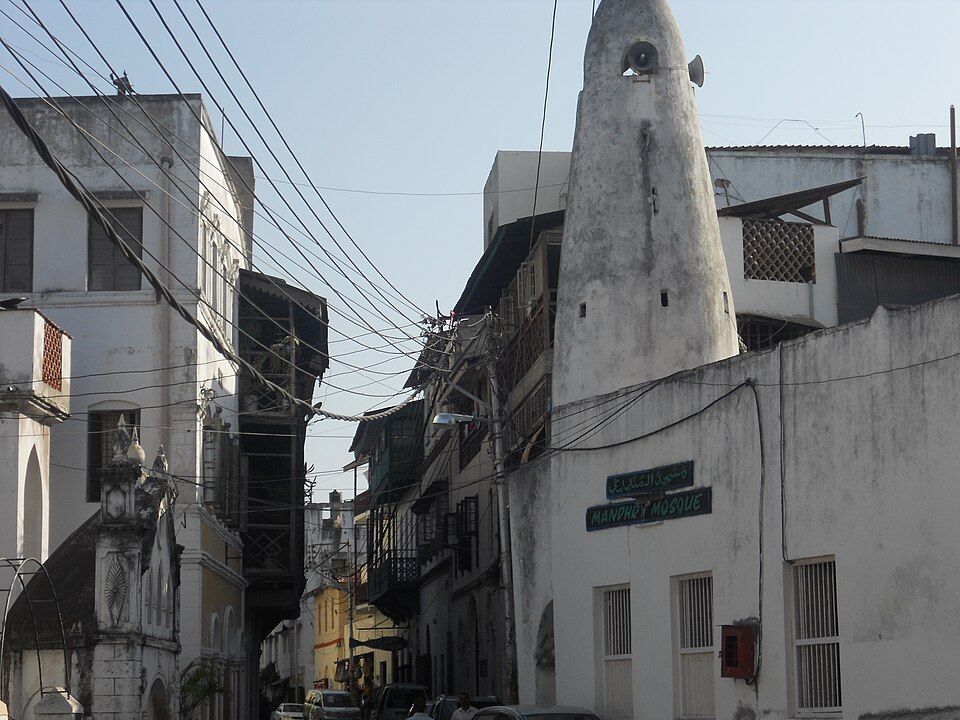 A narrow street in Mombasa Old Town
